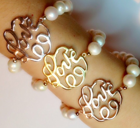 Love Monogram with Pearls
